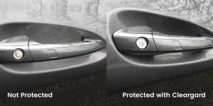 Car Handle With Cleargard Auto Protection Before & After Comparison
